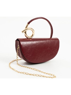 Helga Zincir Askili Bordo Deri Canta