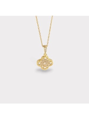 Çelik Gold Renkli Yonca Kolye