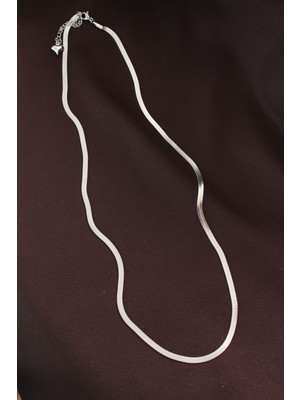 Bsre Gümüş Renk 60 cm Italyan Zincir Kolye (316L Çelik)