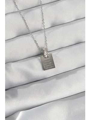 Bsre Gümüş Renk Aşk Mektubu Kolye (316L Çelik)