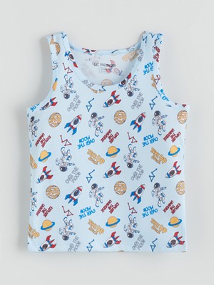 Lc Waikiki Yeni Sezon Bisiklet Yaka Baskılı Erkek Çocuk Atlet