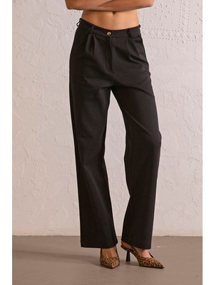 ZERO ZERO THREE NINE Pileli Geniş Paça Kadın Pantolon