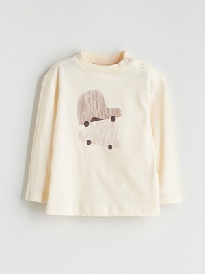 Lc Waikiki Yeni Sezon Çıtçıt Yakalı Baskılı Erkek Bebek Tişört