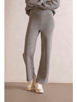 ZERO ZERO THREE NINE Beli Lastikli Triko Kadın Pantolon