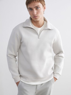 Lc Waikiki Yeni Sezon Fermuarlı Dik Yaka Erkek Kalın Sweatshirt