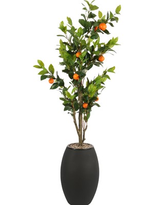 Yapay Çiçek Sitesi Siyah Fiber Saksıda Portakal Ağacı 220 cm