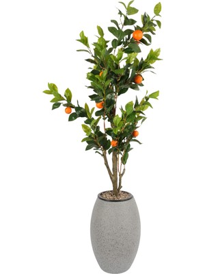 Yapay Çiçek Sitesi Gri Fiber Saksıda Yapay Portakal Ağacı 220 cm