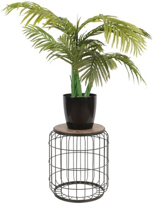 Yapay Çiçek Sitesi Siyah Plastik Saksıda Yapay Areka Ağacı 100 cm