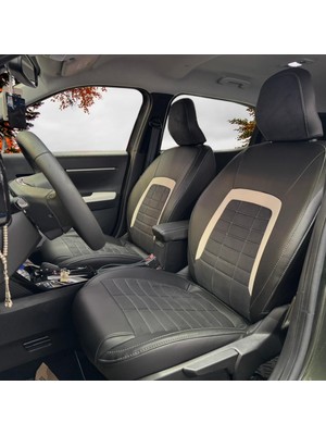 K-Design Cıtroen C3 Aircross Araca Özel Oto Koltuk Kılıfı - Tay Tüyü ve Deri