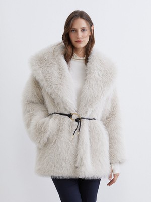 Lc Waikiki Yeni Sezon Şal Yaka Oversize Kadın Kürk Kaban