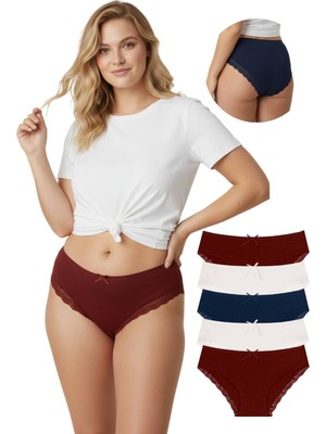 New Lilla 1909 Dantel Paçalı Bato 5'li Kadın Külot Paketi