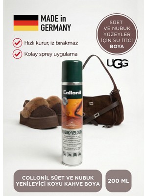 Collonil Tuna Nubuk & Süet Ayakkabı Boyası Spreyi 200 ml Koyu Kahverengi 1592-2