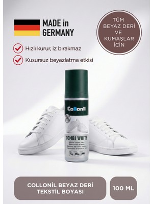 Collonil Tuna Spor ve Deri Beyaz Ayakkabı ve Çanta Boyası, Besleyici Krem Boya 100 ml - 5093