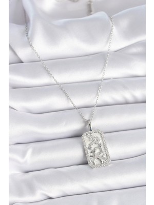 Bsre Gümüş Renk Zincir Oğlak Burcu Kadın Kolye (316L Çelik)