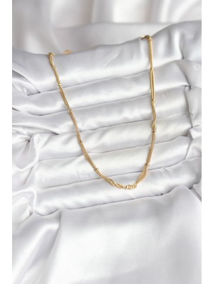 Bsre Topçuk Zincirli Model Kadın Kolye (14K Gold)