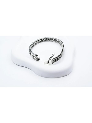 LTG Nova El Örmesi Papağan Kilitli Gümüş Erkek Bileklik