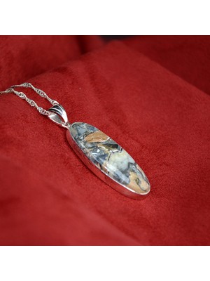 LTG Nova Akik Taşlı Oval Model 925 Ayar Gümüş Kolye