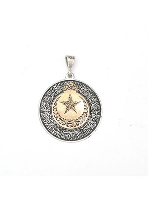 LTG Nova Gümüş Ayyıldız Hat Yazılı Model Erkek Kolye