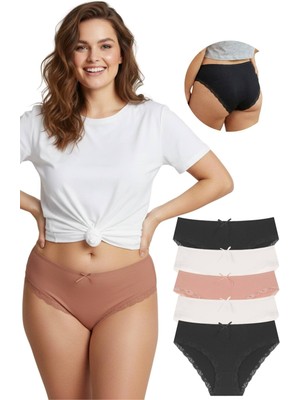 New Lilla 1909 Dantel Paçalı Bato 5'li Kadın Külot Paketi