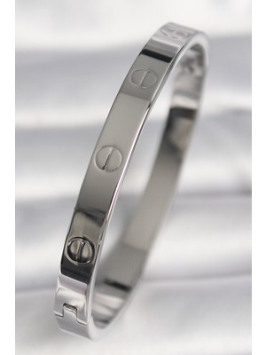 Hsc Bilişim 316L Çelik Gümüş Renk Cartier Model Kadın Bilezik - TJ-BB6736
