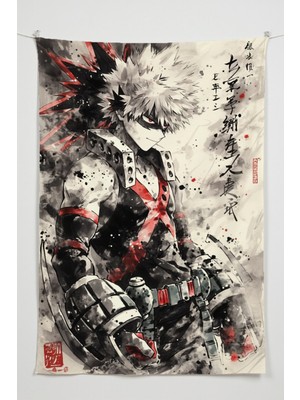 Charmbi My Hero Akademia Duvar Örtüsü – Çok Renkli Anime Temalı Kumaş Oda Dekoru Tapestry