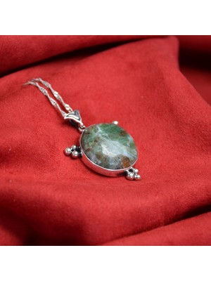 LTG Nova Güneş Gümüş Çerçeveli Kadın Zümrüt Kolye