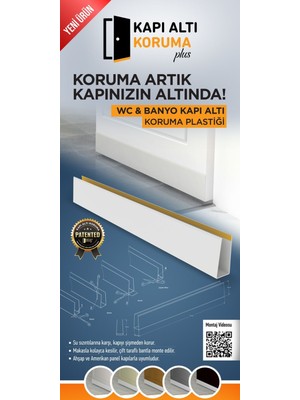 Kapı Altı Koruma Plus Banyo & Tuvalet Kapı Altı Su Koruyucu – Ahşap Kapılar İçin – U Tipi – Beyaz