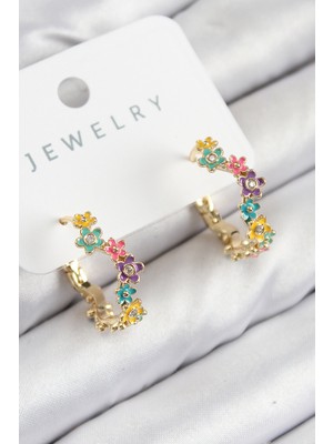 Hsc Bilişim Pirinç Renkli Papatya Model Gold Renk Kadın Küpe - TJ-BKP11077