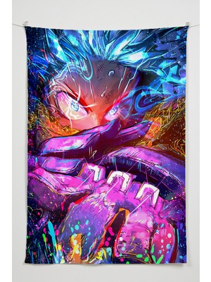 Charmbi My Hero Akademia Duvar Örtüsü – Çok Renkli Anime Temalı Kumaş Oda Dekoru Tapestry