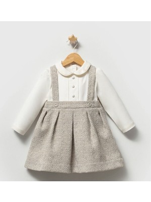 Tongs Baby Kız Bebek Chanel Elbise Gri Renk Elbise