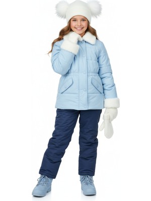 Ottoland Kız Çocuk Kışlık Bere Çift Ponponlu Pamuklu Örgü Model Katlamalı Yumuşacık Rahat