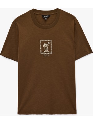 Koton Regular Fit Kısa Kollu Bisiklet Yaka Pamuklu Baskılı Tişört