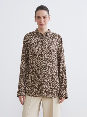 Lc Waikiki Yeni Sezon Leopar Desenli Kadın Gömlek