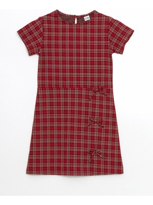 Lc Waikiki Yeni Sezon Bisiklet Yaka Ekose Kız Çocuk Elbise