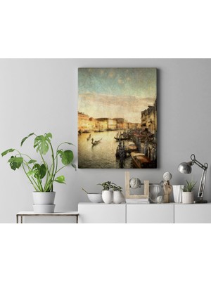 Letbil Reklam Kanvas Tablo - Italya Venedik Retro