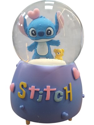 Belkıs Kırtasiye Stitch Jumbo En Büyük Boy Kar Küresi Püskürtme Motorlu Müzikli Işıklı Yılbaşı Hediyesi