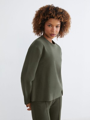 Lc Waikiki Yeni Sezon Bisiklet Yaka Uzun Kollu Kadın Tişört