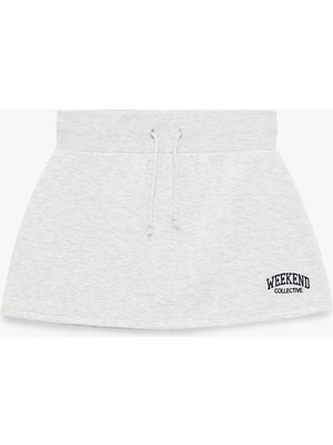 Koton Slim Fit Nakışlı Mini Spor Şort Etek