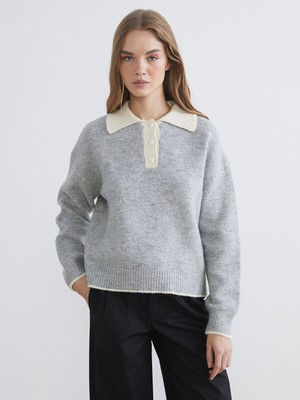 Lc Waikiki Yeni Sezon Polo Yaka Oversize Kadın Triko Kazak