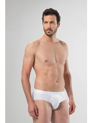 5 Adet Beyaz Erkek Klasik Slip %50 Modal %50 Pamuk Cacharel 1207
