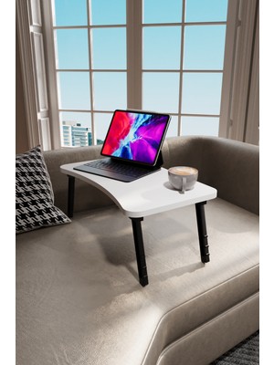 Ed Pet Dizayn Laptop Sehpası Seyyar Kahvaltı Masası Katlanır Çalışma Sehpası Atlantik Çam