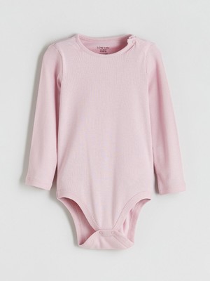 Lc Waikiki Yeni Sezon Bisiklet Yaka Uzun Kollu Kız Bebek Çıtçıtlı Body