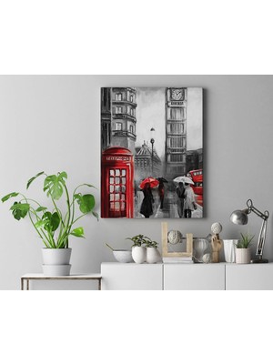 Letbil Reklam Kanvas Tablo – Londra Kırmızı Big Ben