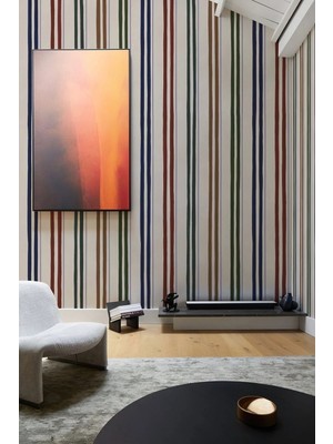 Arkhearts Sebastian – Çok Renkli Dikey Çizgili Modern Kendinden Yapışkanlı Duvar Kağıdı