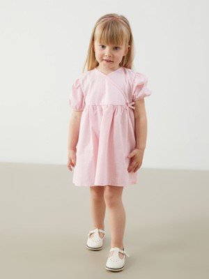 Lc Waikiki Yeni Sezon Kurdele Detaylı Pamuklu Kız Bebek Elbise
