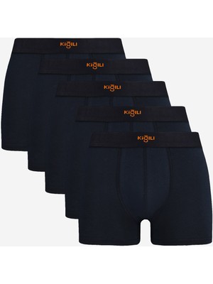 Kiğılı 5'li Pamuklu Likralı Rahat Esnek Boxer Seti