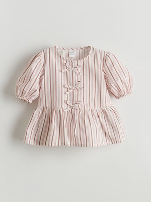 Lc Waikiki Yeni Sezon Uzun Kollu Çizgili Kız Çocuk Gömlek