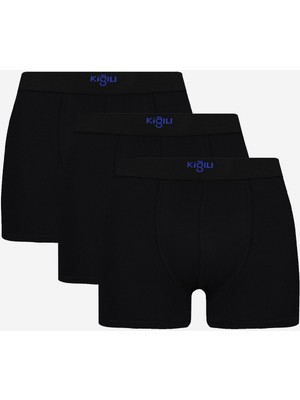 Kiğılı 3'lü Pamuklu Likralı Rahat Esnek Boxer Seti