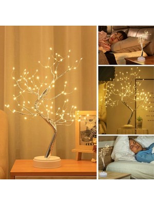ForWhat Büro Ev Ofis Dekoru Için Şarjlı 3mod Ayaralı Günışıığı LED Peri Ağaç Aydınlatma