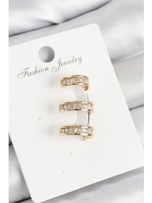 Hsc Bilişim Pirinç Su Yolu Model Gold Renk Sağ Kıkırdak Küpe - TJ-BKP10990